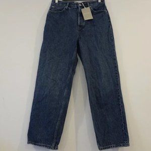 Everlane The Rigid Way High Jean Womens Size 29 Rich Indigo Blue Straight Leg